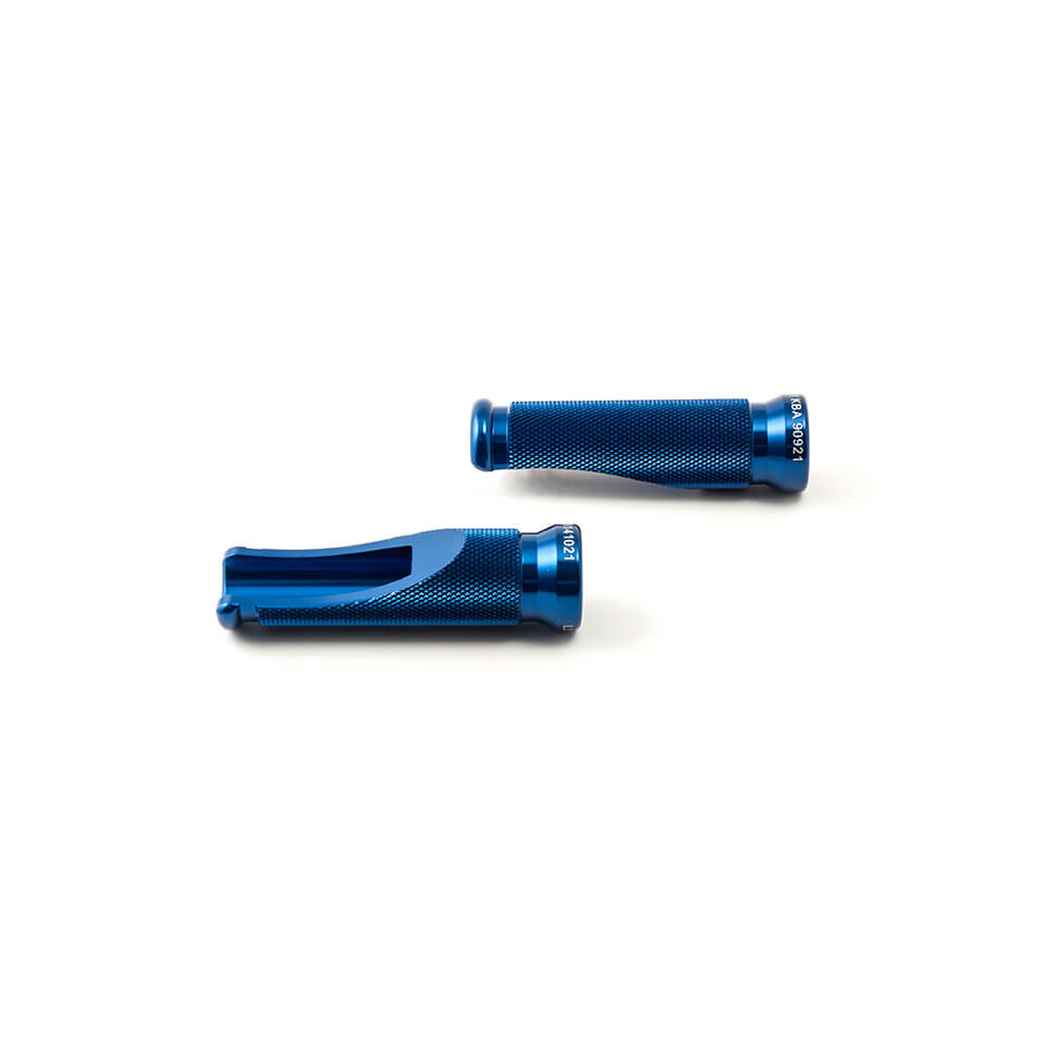 LSL Sport Footpegs, Replacement Footpegs, 85 mm Length, Milled Aluminium, Blue