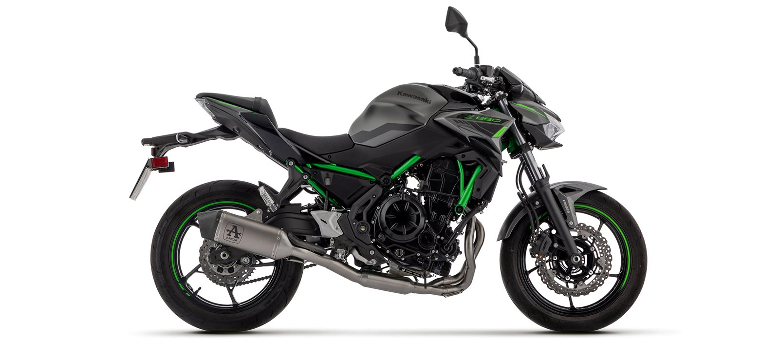 ARROW Full System with VELOCE Titanium Silencer with Carbon End Cap for Kawasaki Ninja 650, Z650 Model Year 2024-