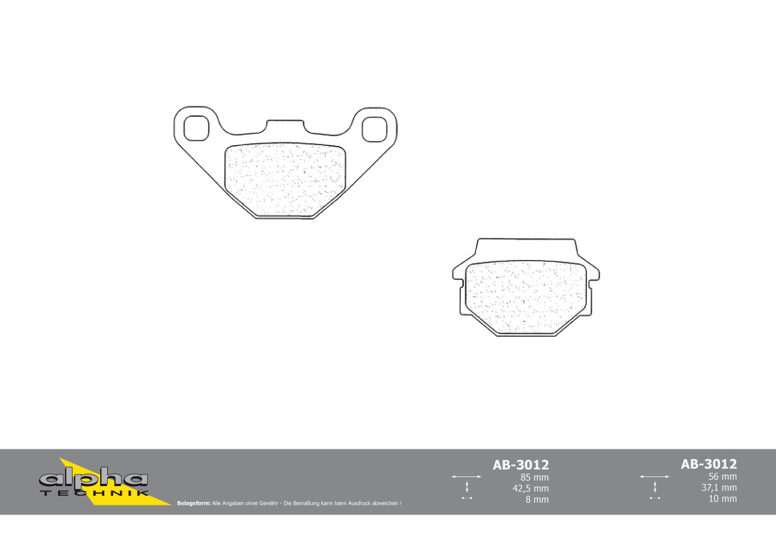 AB13 alpha Technik Sintered Metal brake pad Set for Scooters with ABE