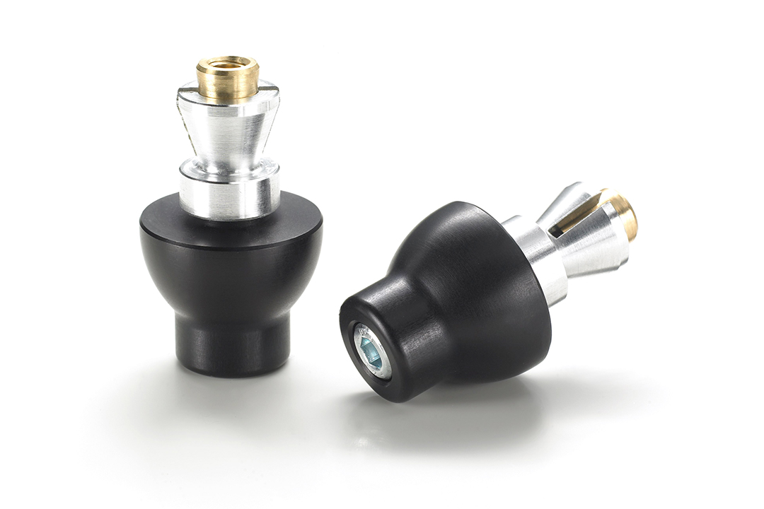 TRW Handlebar End Plugs Aluminium MCL310S in black