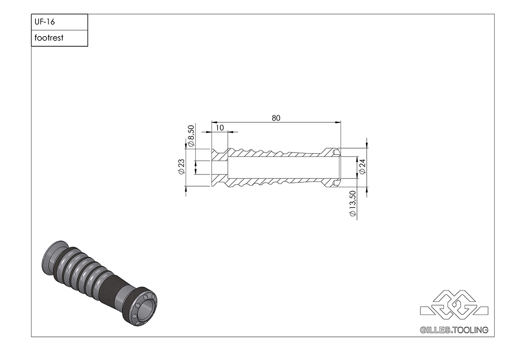 Gilles Replacement Footrest Kit, Rider/Pillion, Silver for KTM Duke 790/890/1290, Svartpilen 401/701