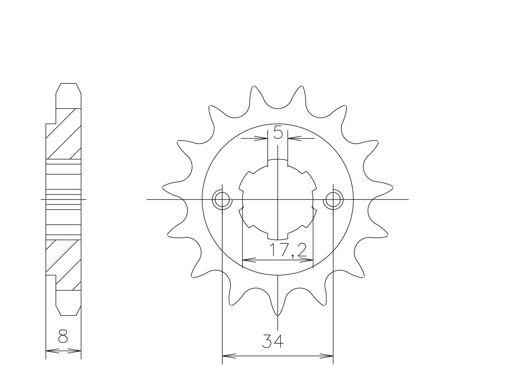 Sprocket, 16 teeth, 520 pitch