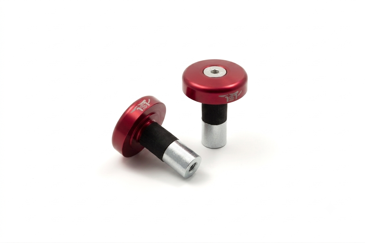 LSL Flat Cap, 14mm Aluminium/Red