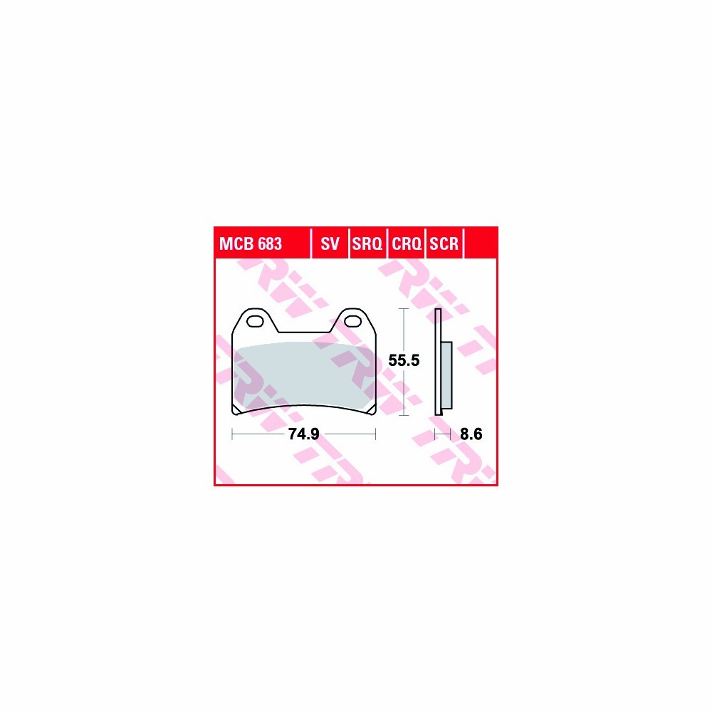TRW Allround Brake Pad Set MCB683 Front