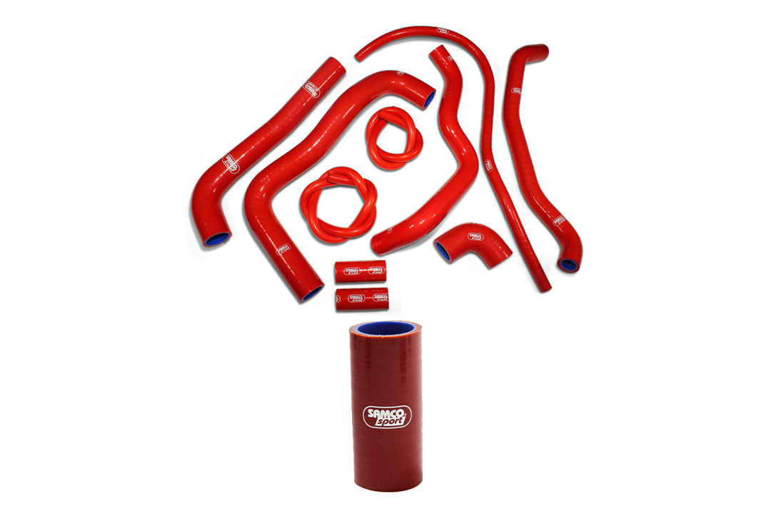 SAMCO SPORT Silicone Hose Kit, 10-piece, in viper red, for Aprilia RSV1000R / Tuono 1000R (Factory)