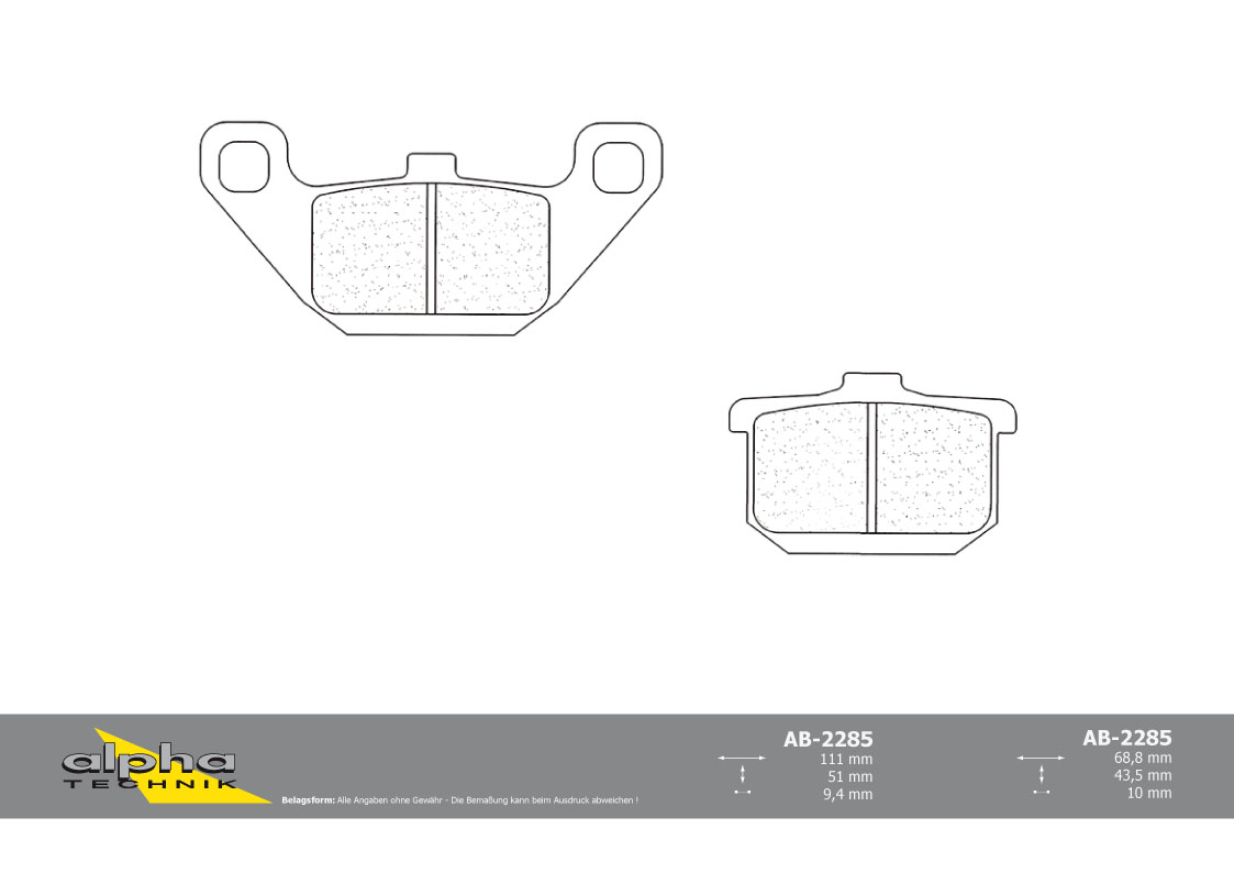 alpha Technik brake pad Road with ABE