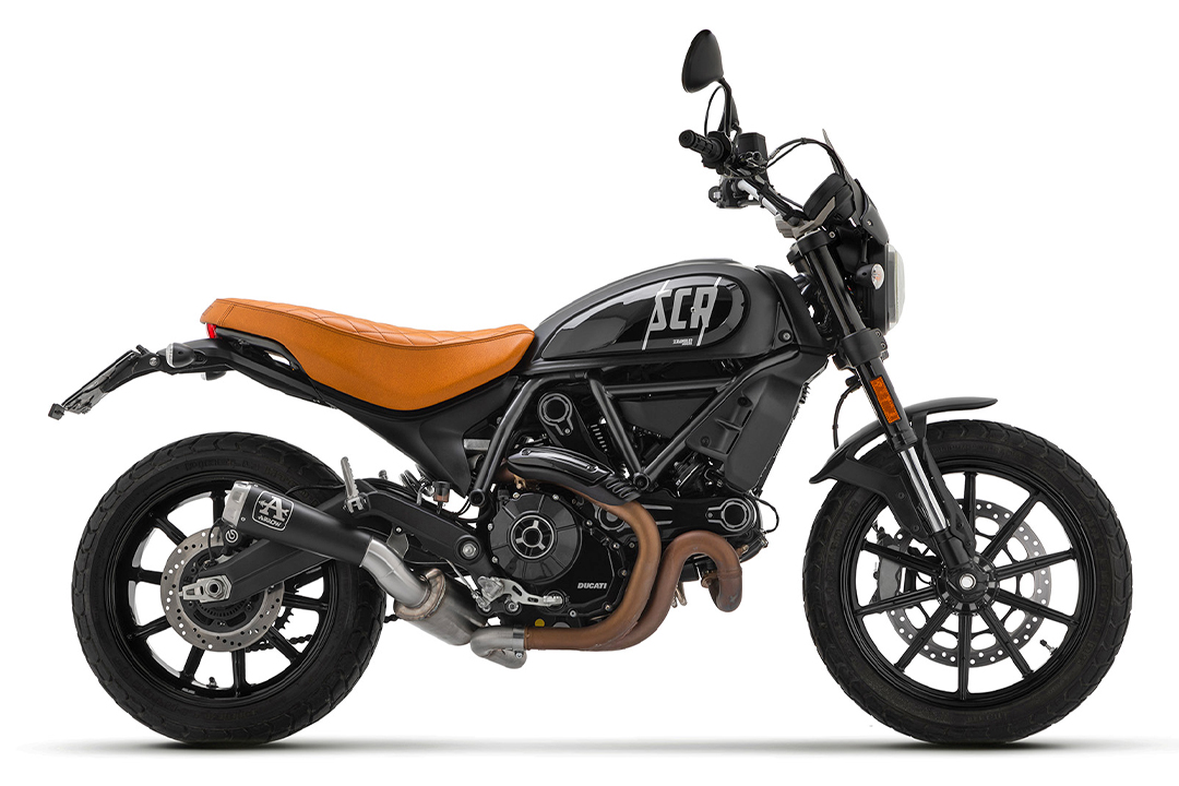ARROW PRO RACE DARK Stainless Steel Exhaust for Ducati Scrambler 800 Model Year 2021-