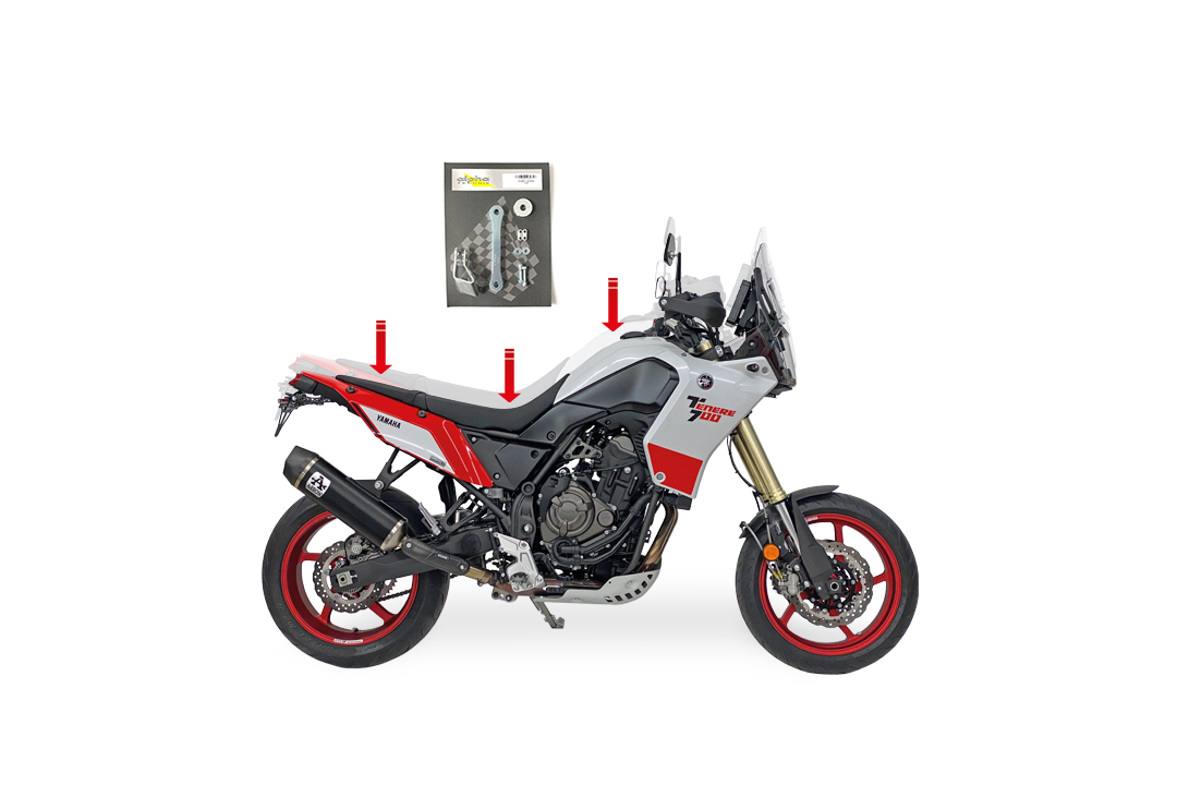 alpha Technik Lowering Kit 40mm for Yamaha Tenere 700, DM07 / DM08 / DM11 / DM15 / DM16, from model year 2019-