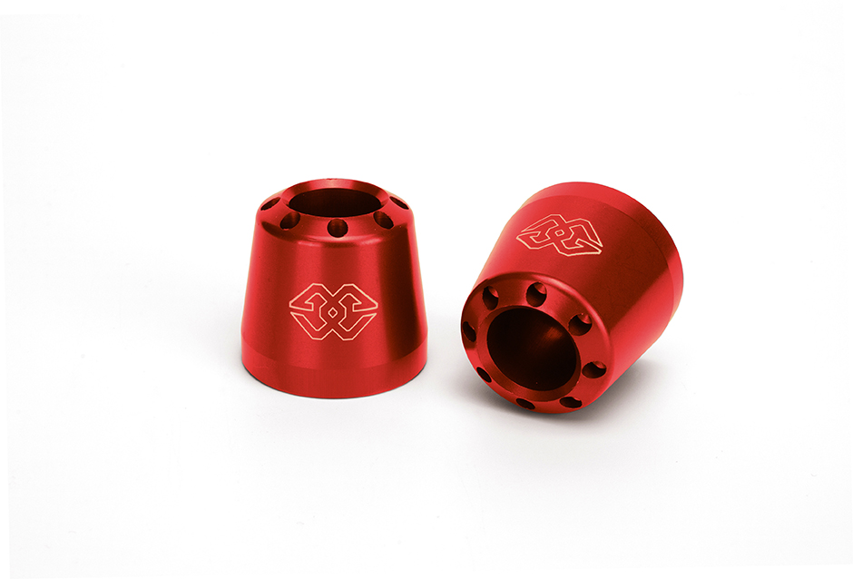 GILLES handlebar weights pair made of aluminium CO-22-R red anodised