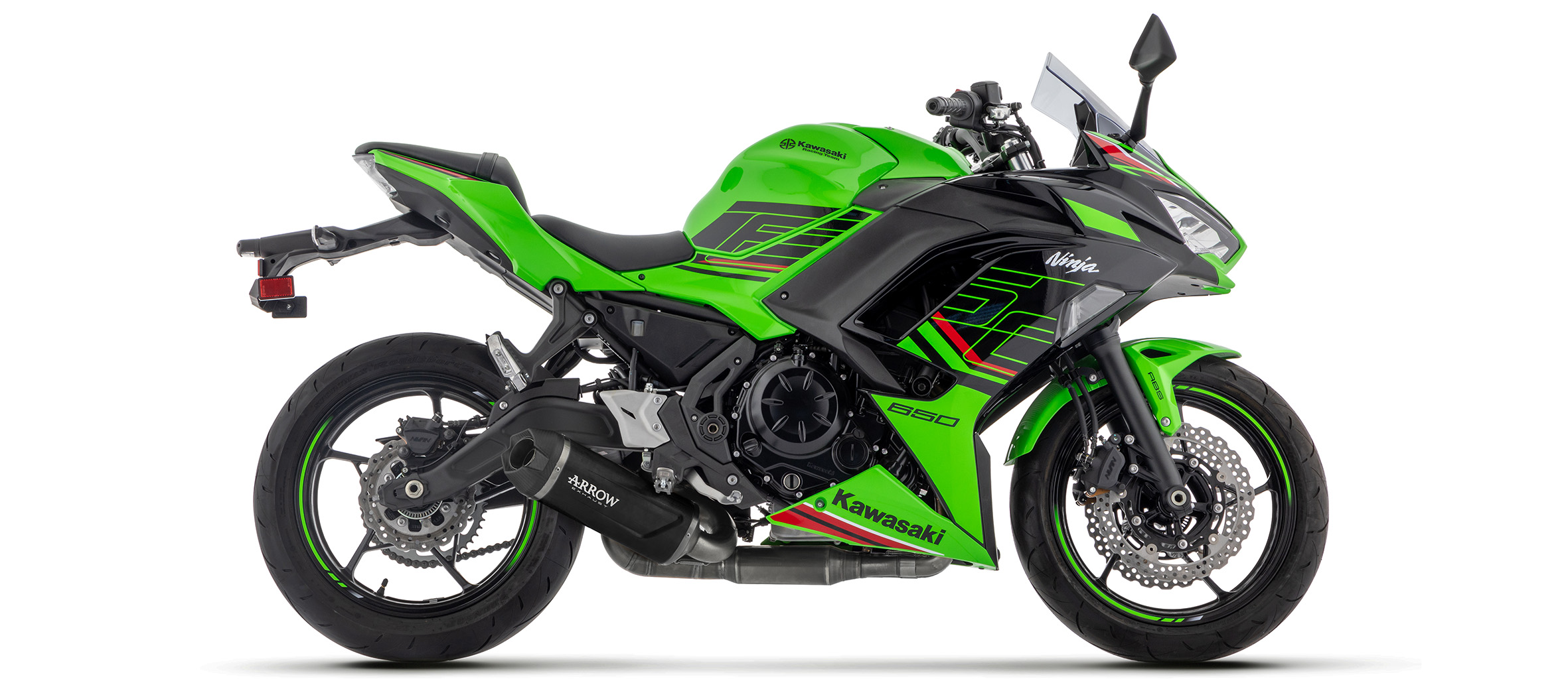 ARROW exhaust system INDY RACE EVO black for Kawasaki Ninja 650 (35kW), Z650 (35kW) Model Year 2024-