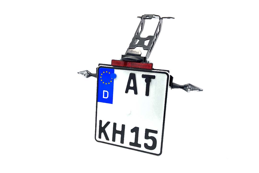 alpha Technik Number Plate Holder for Aprilia RS 457 / Tuono 457, Type XE, Model Year 2024 onwards.