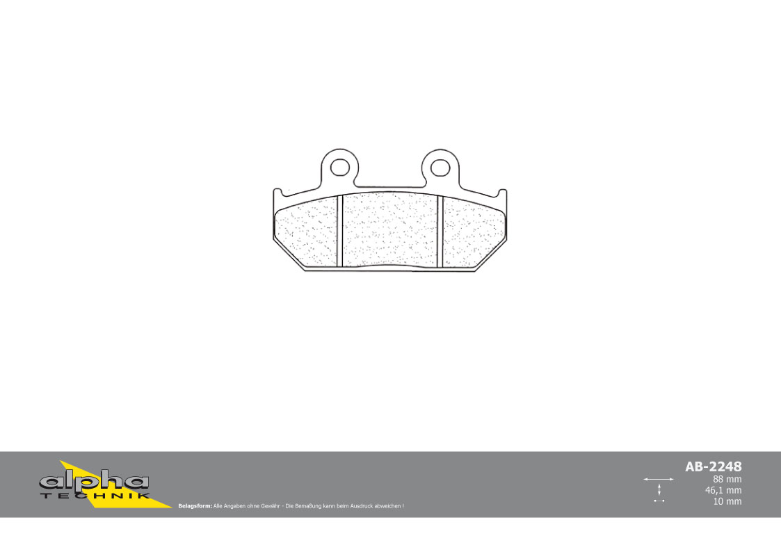 alpha Technik brake pad street with ABE
