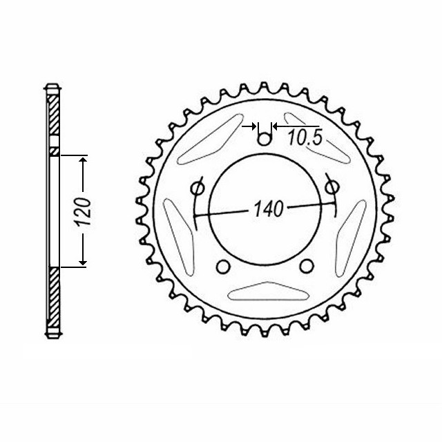 rear sprocket steel, 42 teeth, 530 pitch