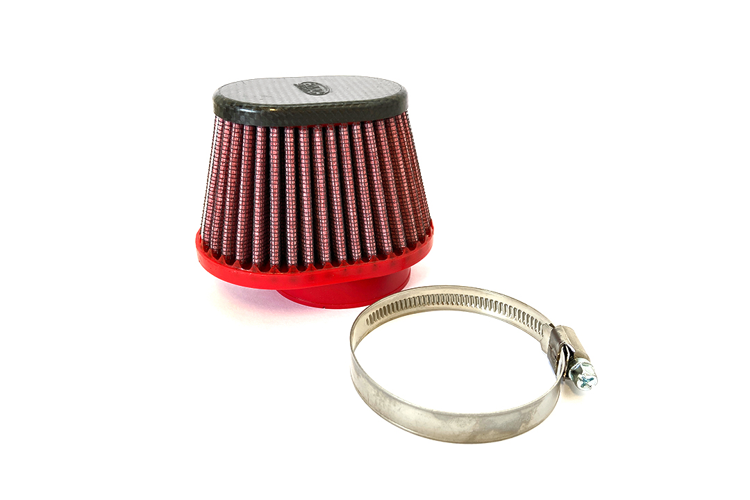 BMC Universal Conical Sports Air Filter, 55 mm Diameter, 70 mm Length, Central, Carbon Cap