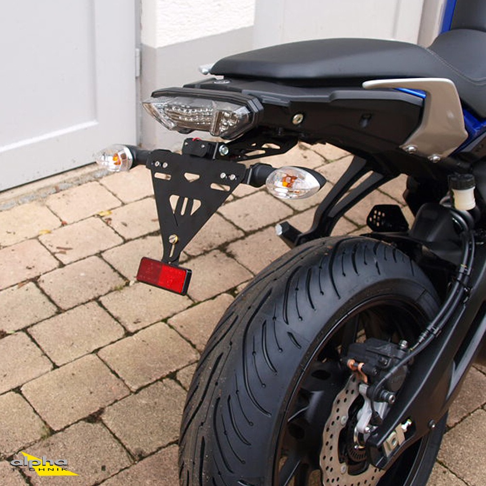 alpha Technik Number Plate Holder for Yamaha MT07, Tracer 700, MTT690; Type RM14, RM15, Model Year 2016-