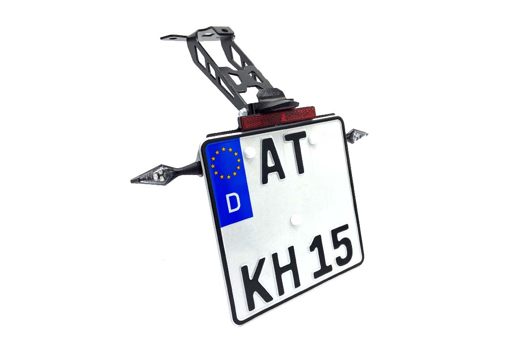 alpha Technik Number Plate Holder for Aprilia RS 457 / Tuono 457, Type XE, Model Year 2024 onwards.