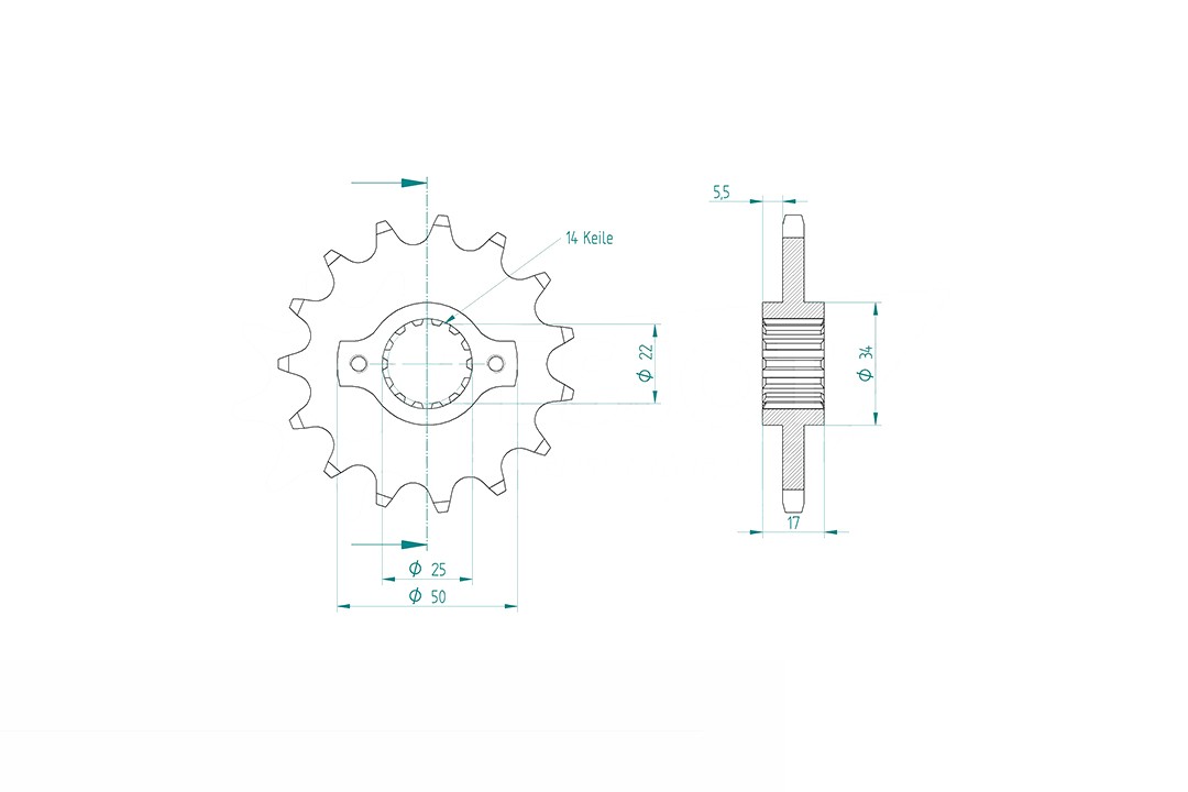 Front Sprocket, 15 Teeth, 520 Pitch