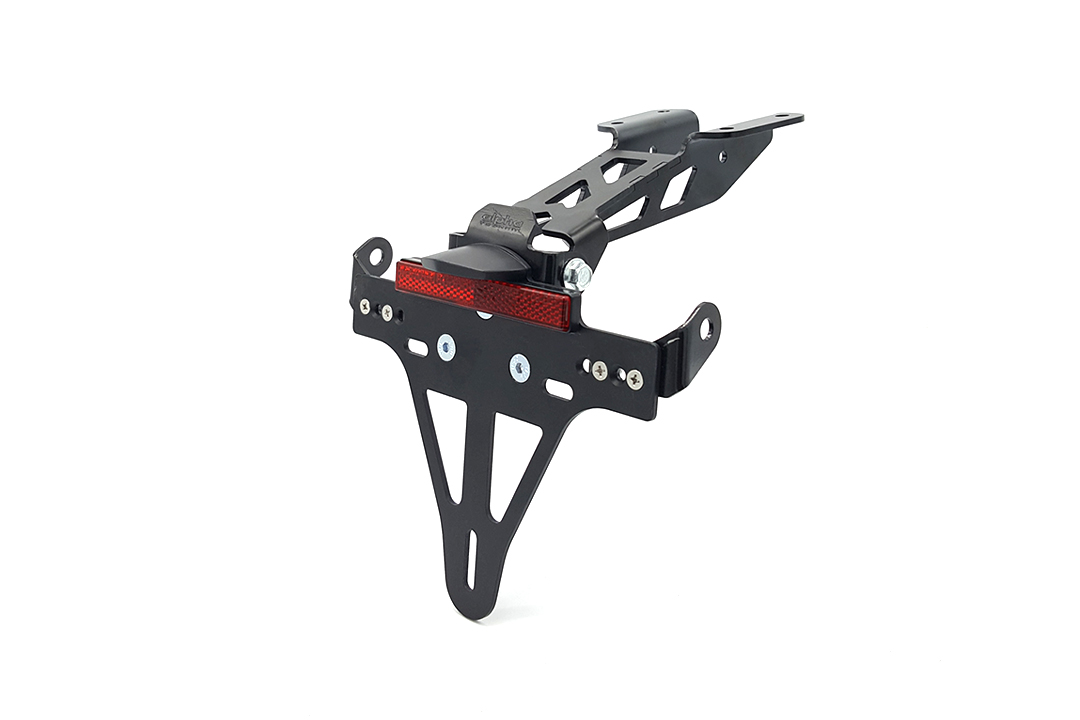 alpha Technik Kennzeichenhalter Edelstahl schwarz für Yamaha MT125 ab 2020-