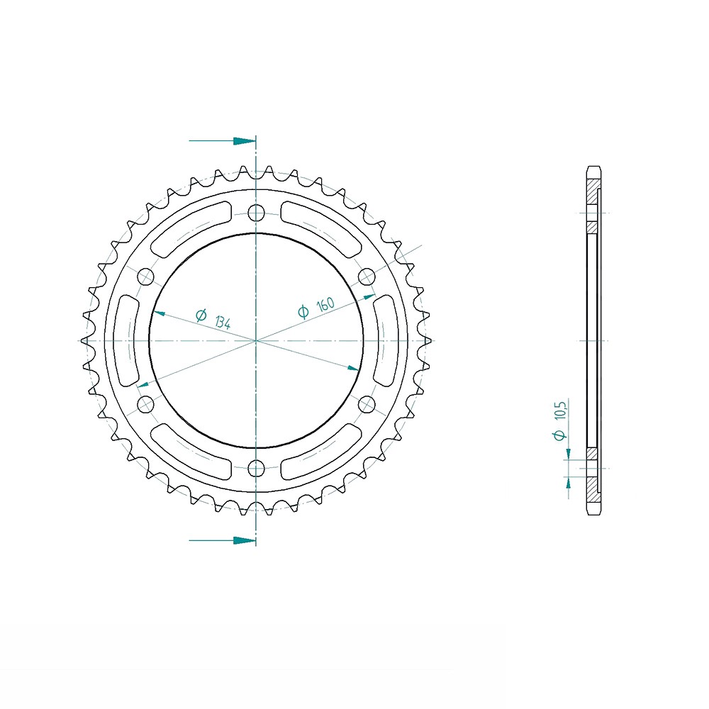 rear sprocket steel, 42 teeth, 530 pitch