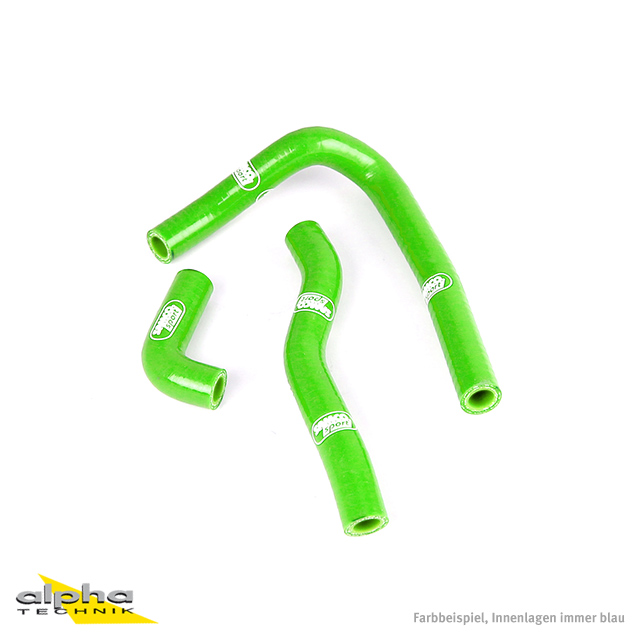SAMCO SPORT Silicone Hose Kit, Green, for Kawasaki KX65 Model Year 2000-2023