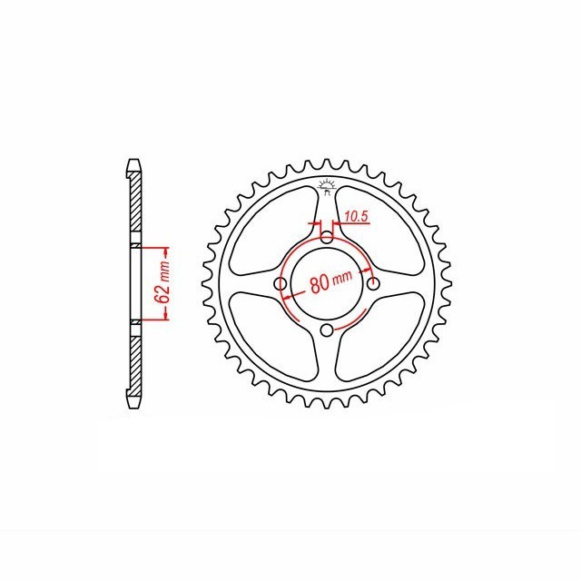 rear sprocket Steel, 54 teeth, Pitch 428