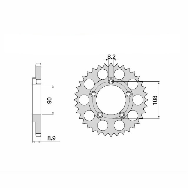 rear sprocket steel, 40 teeth, 520 pitch
