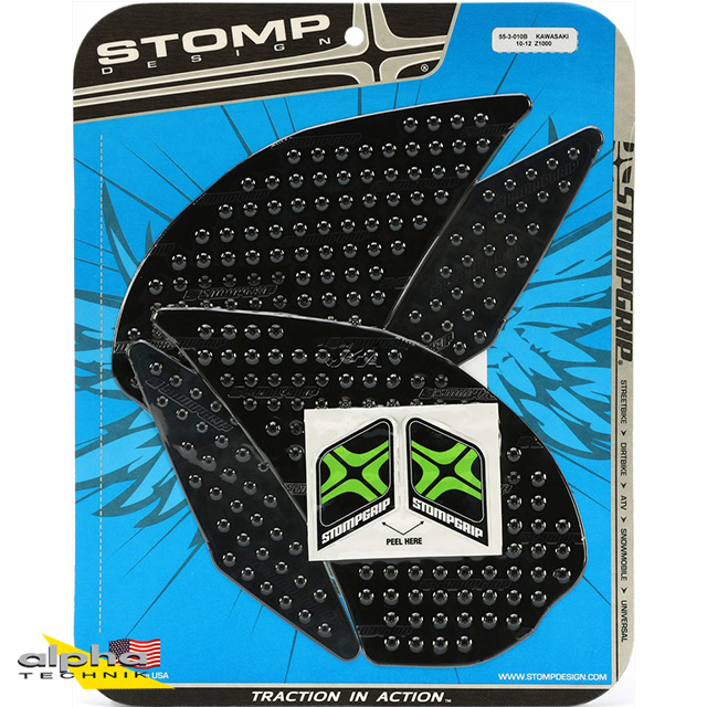 Stompgrip black, Volcano, for Kawasaki Z1000, 2010-2016