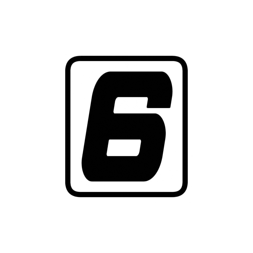 Barracuda Race Number Decal "6"