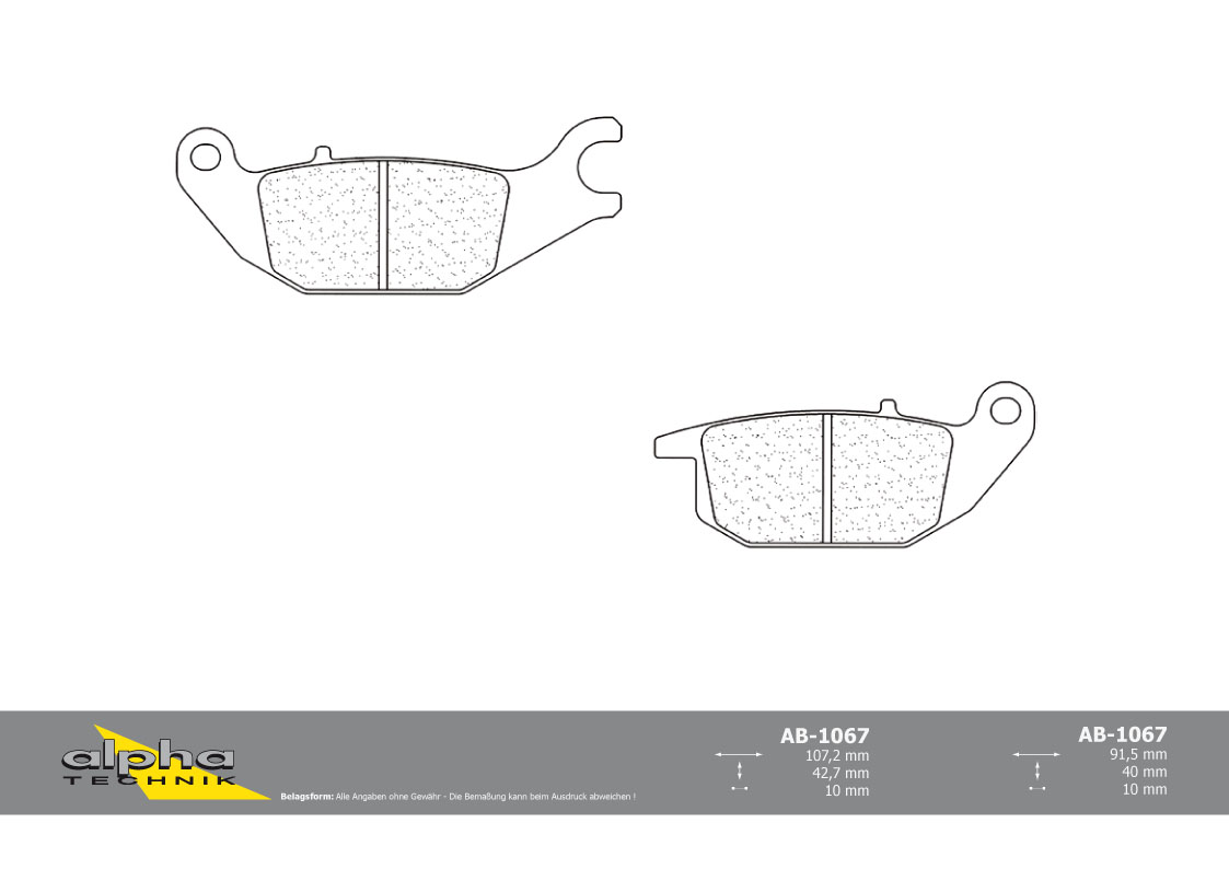 alpha Technik brake pad for street with ABE