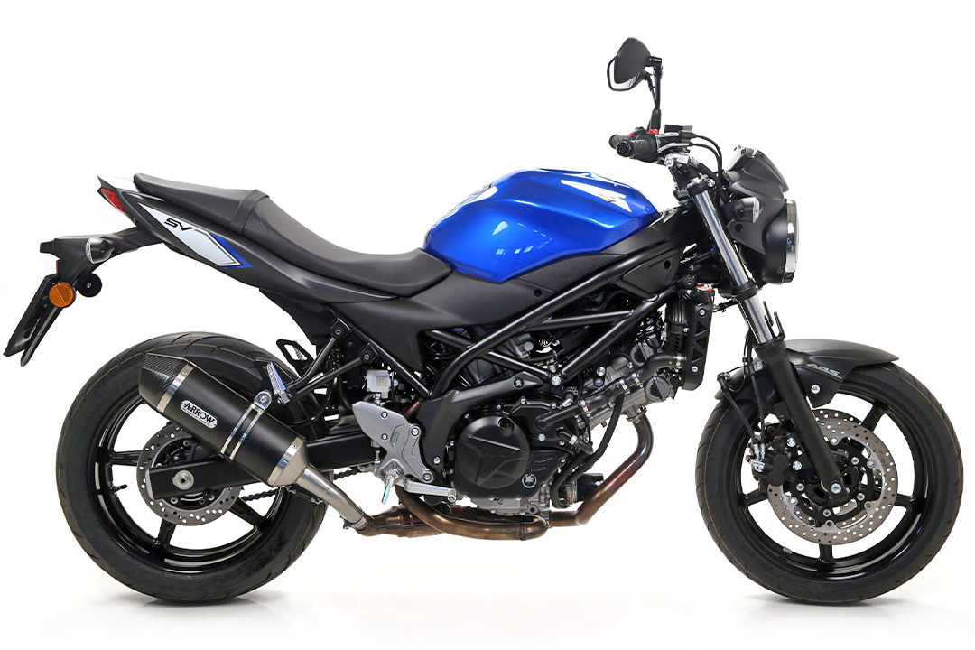 ARROW RACE TECH Exhaust for Suzuki SV650 2016- in black aluminium