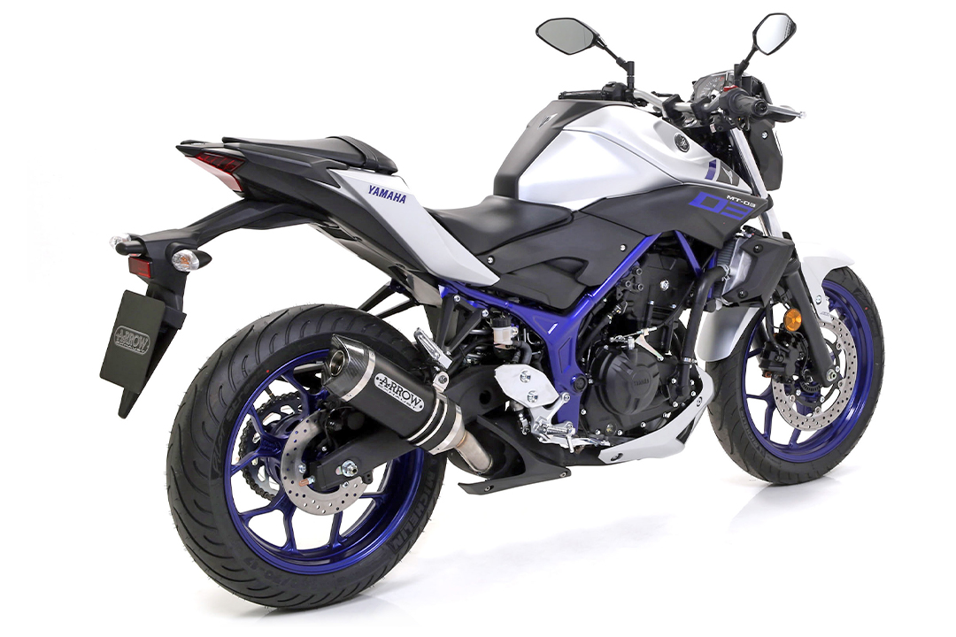 ARROW DARK THUNDER Exhaust for Yamaha MT-03 / YZF-R3 2015-, Black Aluminium
