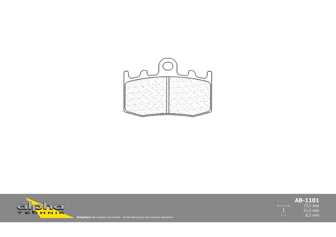 alpha Technik brake pad street with ABE