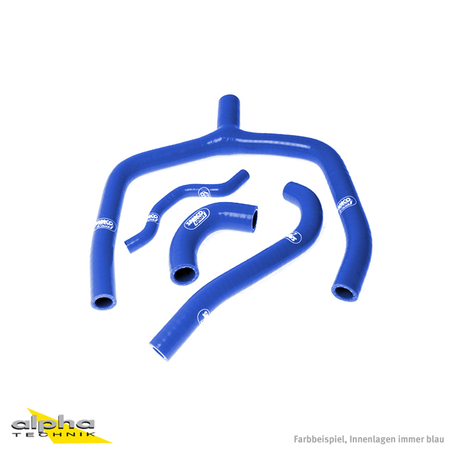 SAMCO SPORT Silicone Hose Kit Y-piece - Race Design blue for Kawasaki KX250F Model Year 2009-2016