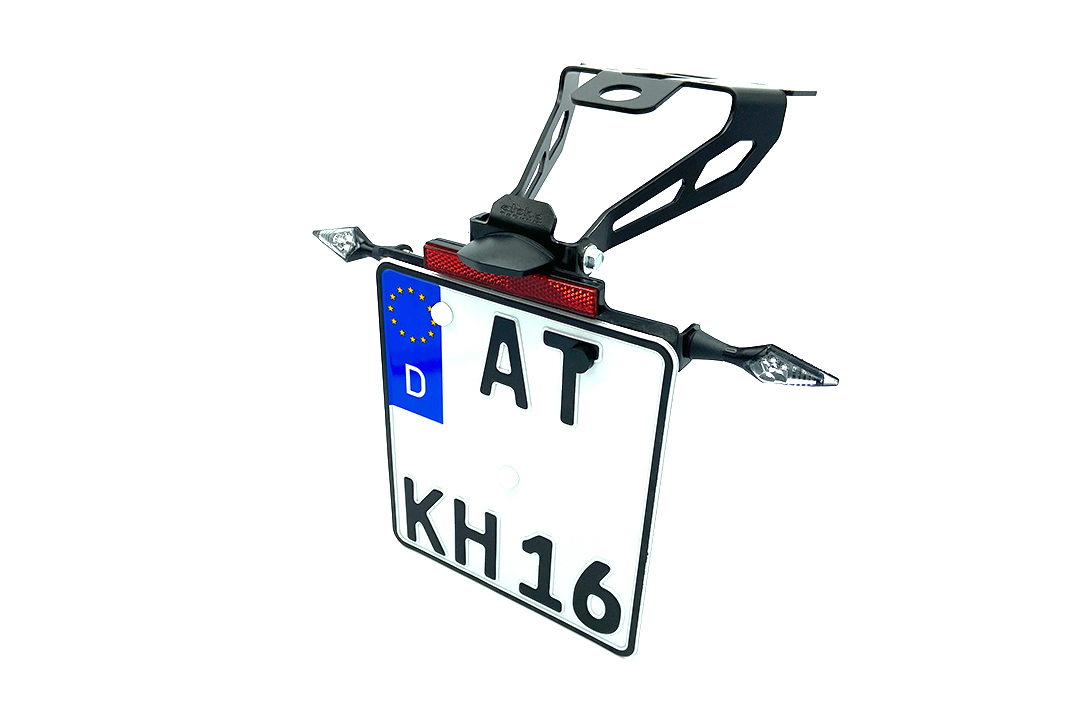 alpha Technik Number Plate Holder for Suzuki GSX-S1000GT and GSX-S1000GX, Type WEK0 / WEK3, Model Year 2021-