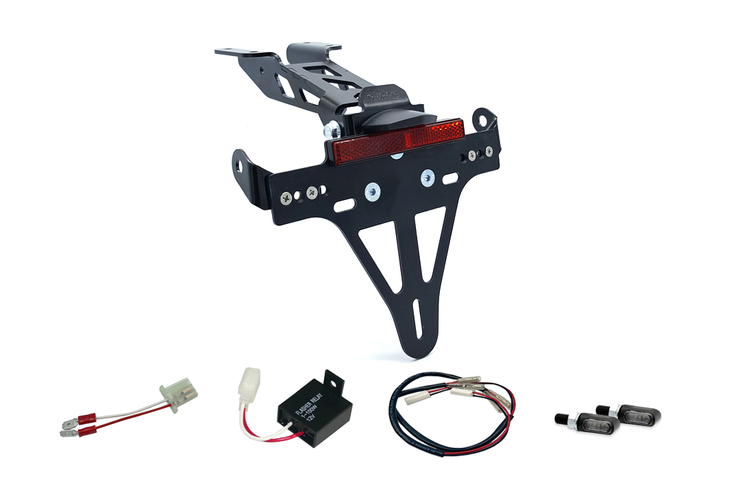 alpha Technik Number Plate Holder-flasher light, turn signal-Kit M-LED for Yamaha MT125 from Model Year 2020 (Rear)