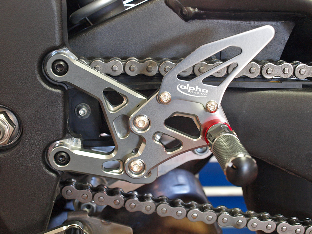 >TRACK< Rearset System, Titanium Colour, Yamaha YZF-R1 RN32 2015-16 RN49 2017-19 RN65 2020- with ABE