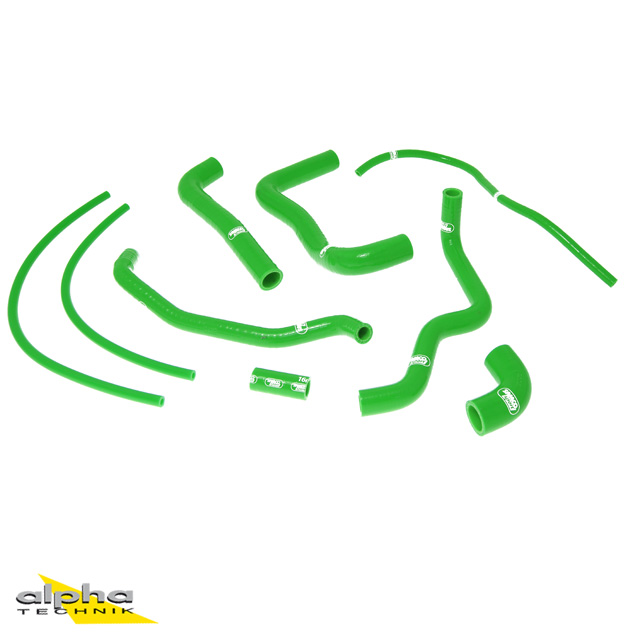 SAMCO SPORT Silicone Hose Kit, green, for Aprilia RSV1000R Tuono 1000R Factory model year 2004-2010