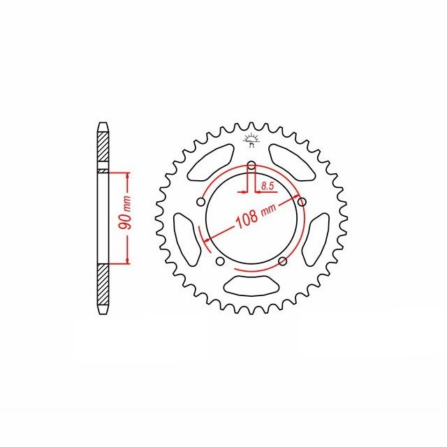 DID chain kit with 520VX3 chain, standard colour, for Aprilia ETX350 Tuareg, model year 1985-1987