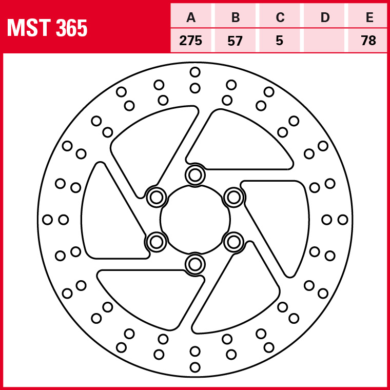 TRW brake disc All-round rigid MST365
