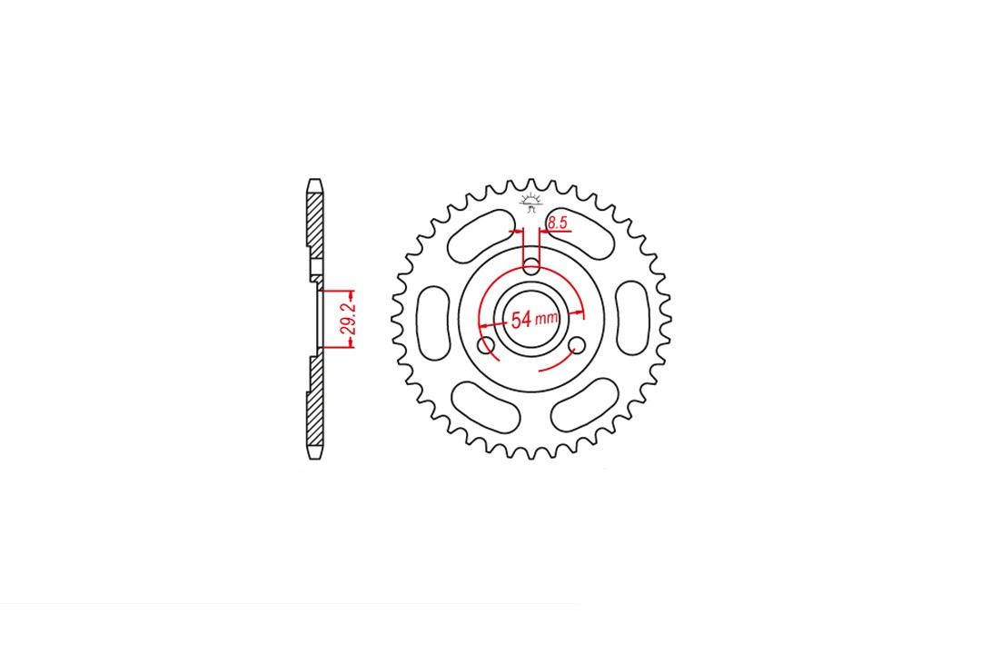rear sprocket steel, 33 teeth, pitch 420