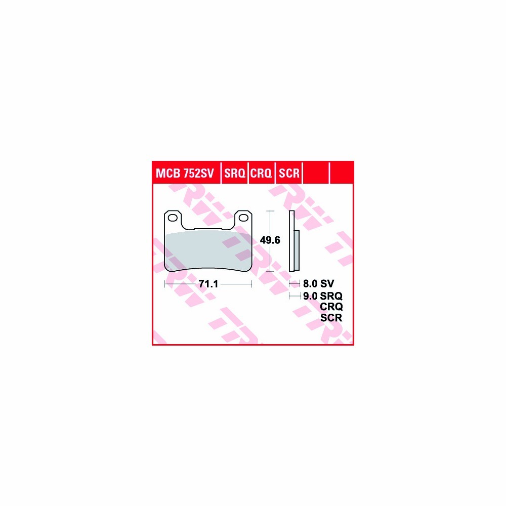 TRW Brake Pad Set Hyper Carbon MCB752CRQ Front