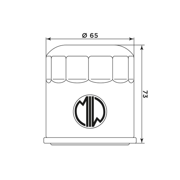 MIW oil filter H1013 for various Honda / Kawasaki / Yamaha models