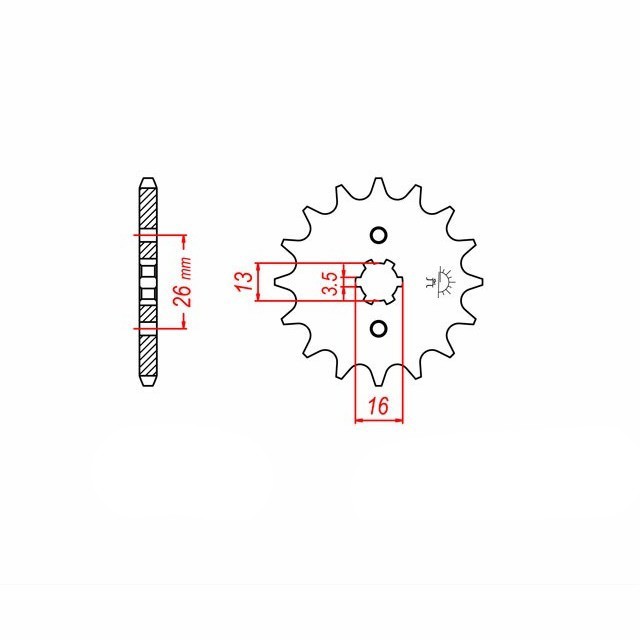 Sprocket, 14 Teeth, Pitch 420