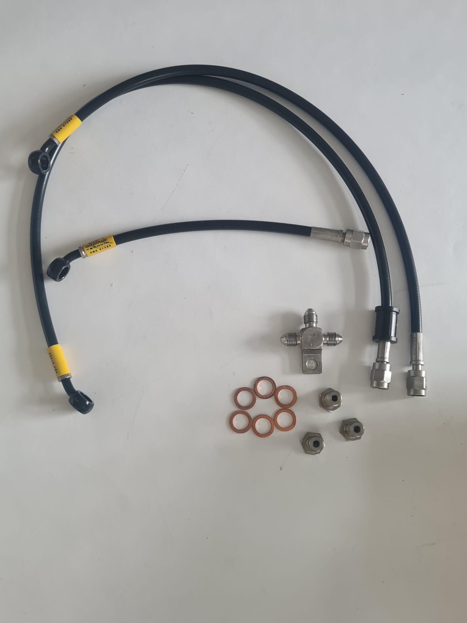 HEL Steel Braided Brake Line front OEM Routing for Honda CBR600 FM - FN - FP - FR 1991 - 1994, Stainless Steel