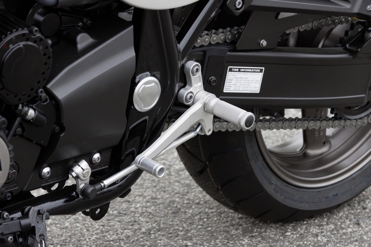 LSL Rearset for Yamaha XJR 1300, XJR1200, silver