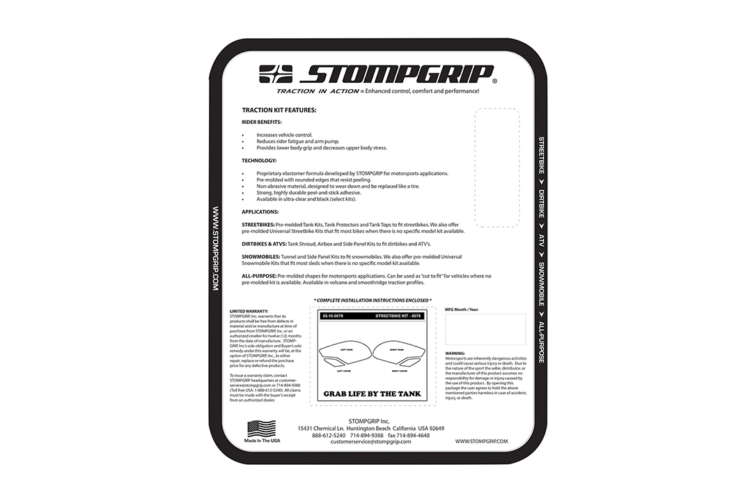 Stompgrip fuel tank Pad hybrid, Icon, for various Triumph models