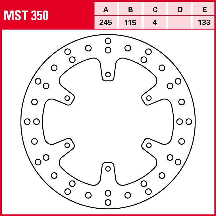 TRW brake disc Allround rigid MST350