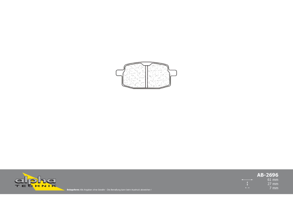 alpha Technik brake pad street with ABE