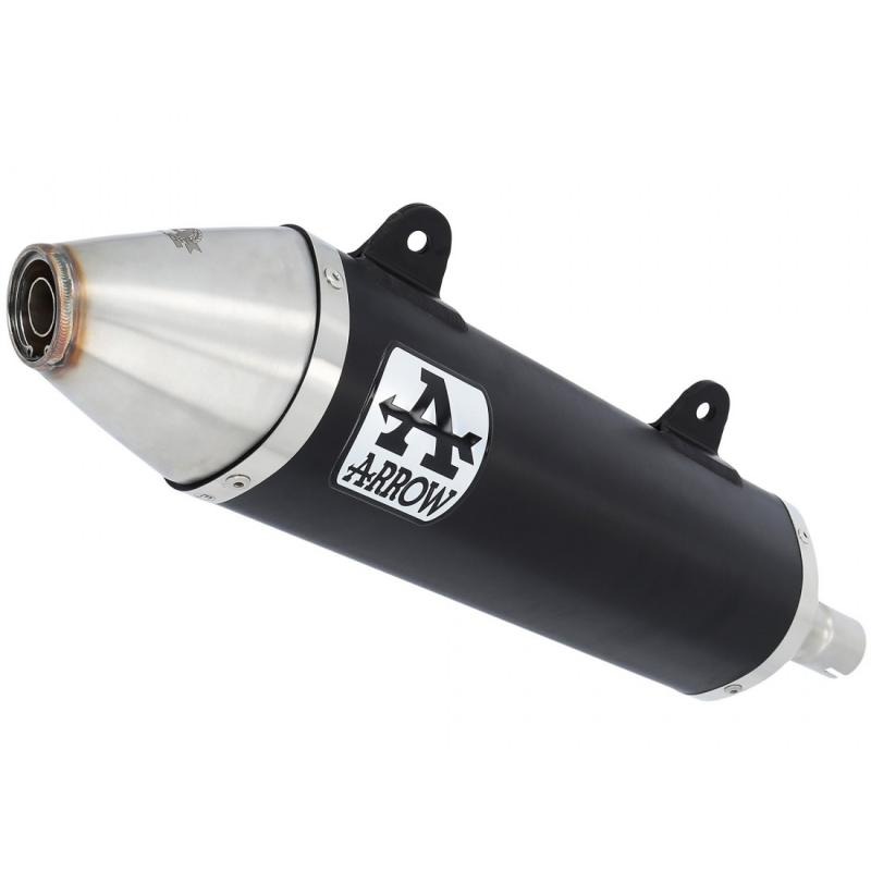 ARROW DARK THUNDER Exhaust for Yamaha XT660R 2004-2016. Black Aluminium