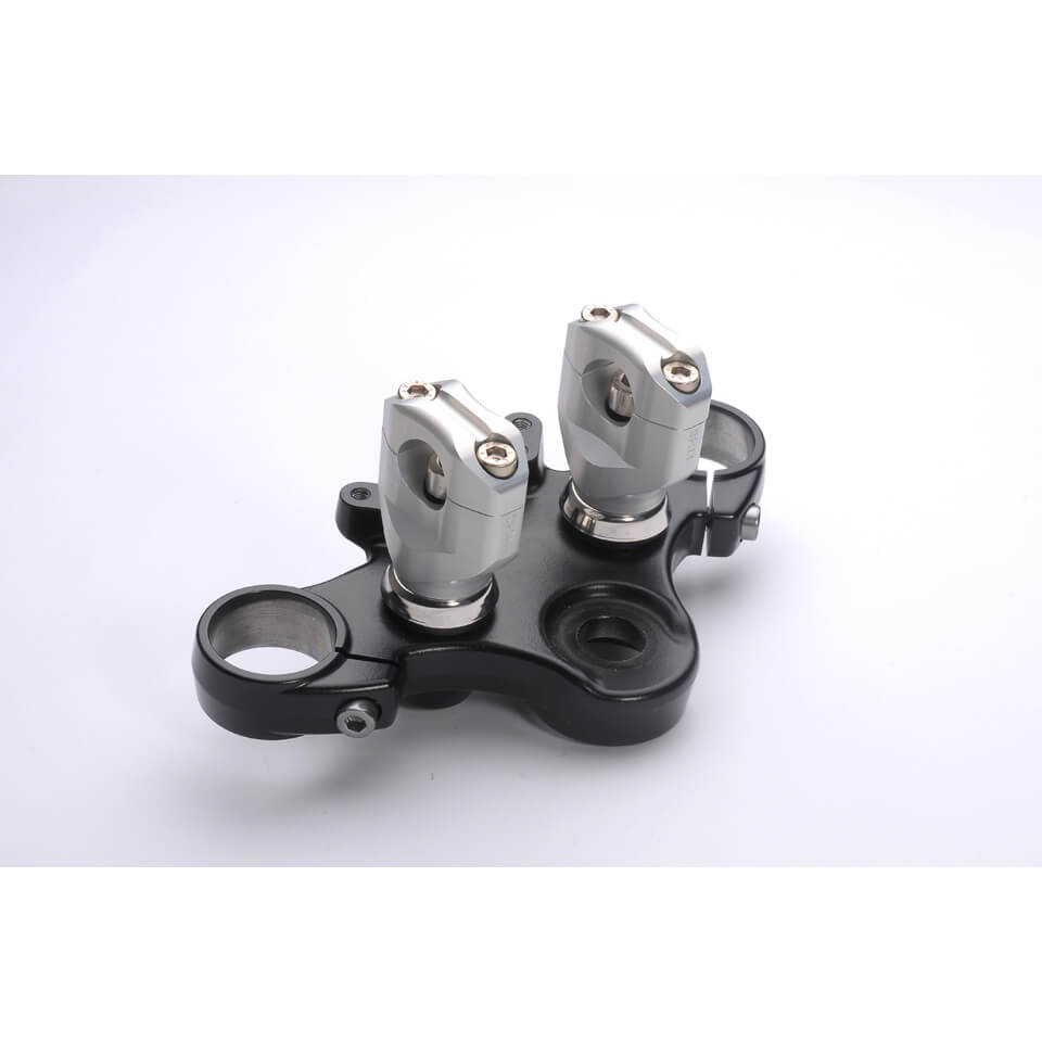 LSL Handlebar Clamp Kit for Triumph Bonneville, Thruxton, 2008 onwards, for 1-inch handlebar, silver